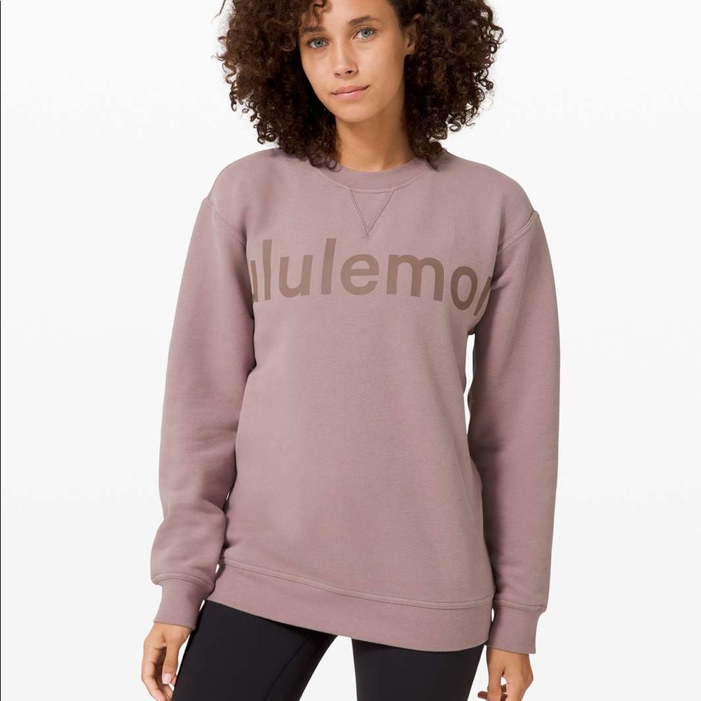 lululemon athletica Dusty Mauve Logo Crew Sweatshirt